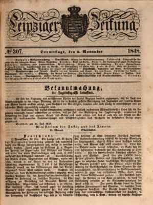 Leipziger Zeitung Donnerstag 2. November 1848