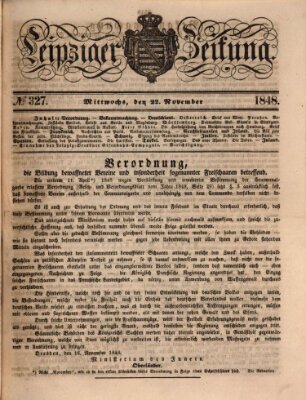 Leipziger Zeitung Mittwoch 22. November 1848