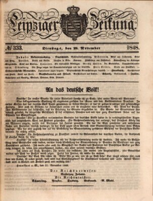 Leipziger Zeitung Dienstag 28. November 1848