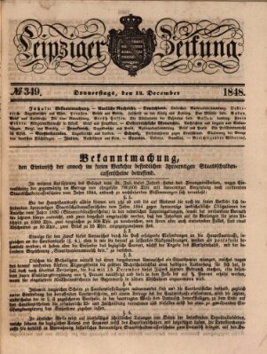 Leipziger Zeitung Donnerstag 14. Dezember 1848