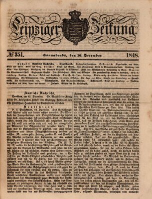 Leipziger Zeitung Samstag 16. Dezember 1848