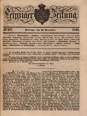 Leipziger Zeitung Freitag 22. Dezember 1848