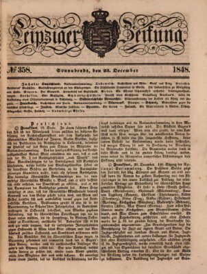 Leipziger Zeitung Samstag 23. Dezember 1848