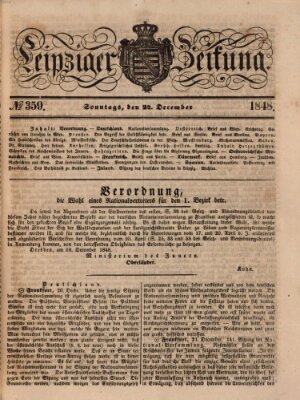 Leipziger Zeitung Sonntag 24. Dezember 1848