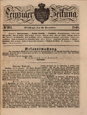 Leipziger Zeitung Dienstag 26. Dezember 1848