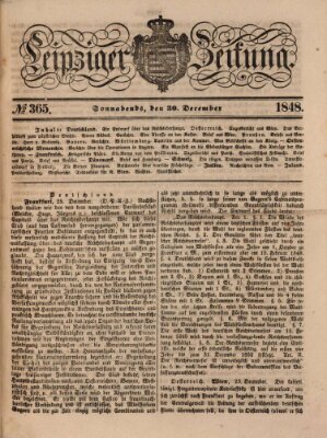 Leipziger Zeitung Samstag 30. Dezember 1848