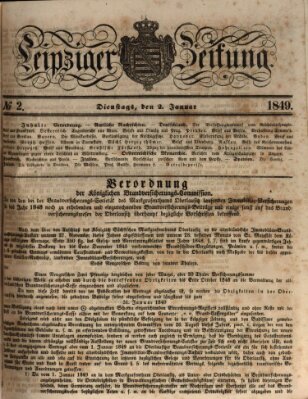 Leipziger Zeitung Dienstag 2. Januar 1849