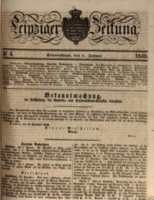 Leipziger Zeitung Donnerstag 4. Januar 1849