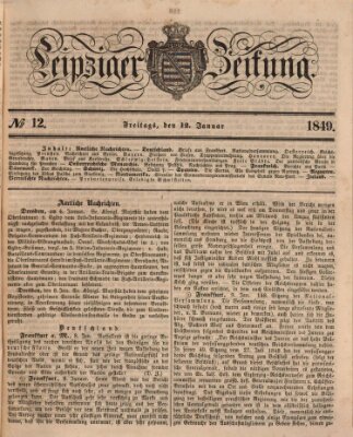 Leipziger Zeitung Freitag 12. Januar 1849