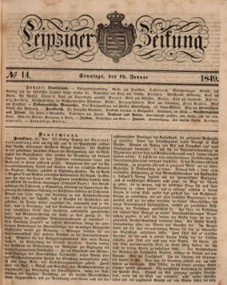 Leipziger Zeitung Sonntag 14. Januar 1849