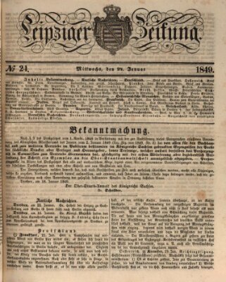 Leipziger Zeitung Mittwoch 24. Januar 1849