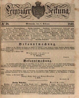 Leipziger Zeitung Mittwoch 7. Februar 1849