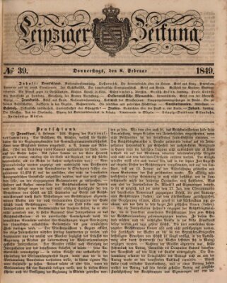 Leipziger Zeitung Donnerstag 8. Februar 1849