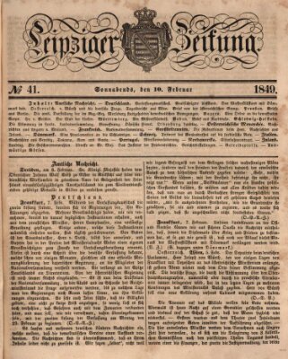 Leipziger Zeitung Samstag 10. Februar 1849