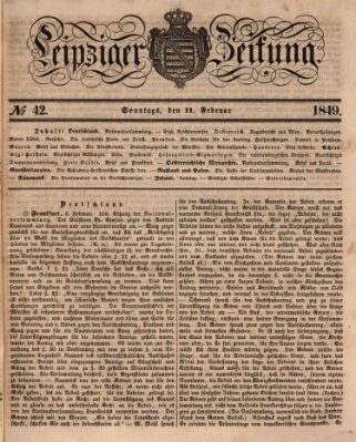 Leipziger Zeitung Sonntag 11. Februar 1849