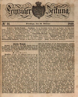 Leipziger Zeitung Dienstag 13. Februar 1849