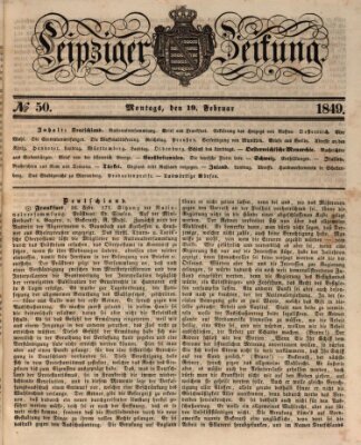 Leipziger Zeitung Montag 19. Februar 1849