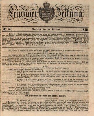 Leipziger Zeitung Montag 26. Februar 1849