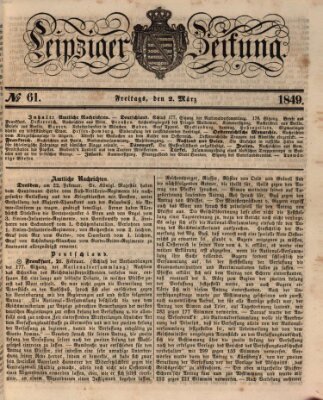 Leipziger Zeitung Freitag 2. März 1849