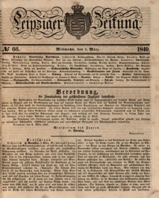 Leipziger Zeitung Mittwoch 7. März 1849