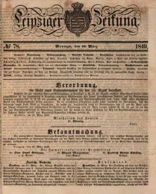 Leipziger Zeitung Montag 19. März 1849