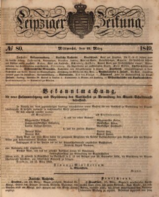 Leipziger Zeitung Mittwoch 21. März 1849