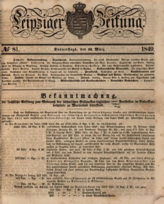 Leipziger Zeitung Donnerstag 22. März 1849