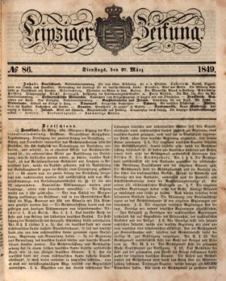 Leipziger Zeitung Dienstag 27. März 1849