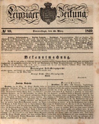 Leipziger Zeitung Donnerstag 29. März 1849
