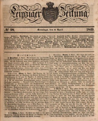 Leipziger Zeitung Sonntag 8. April 1849