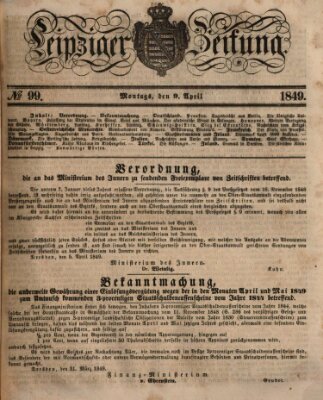 Leipziger Zeitung Montag 9. April 1849