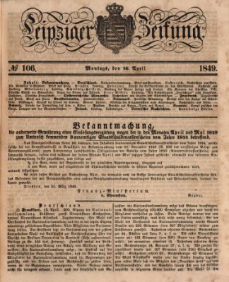 Leipziger Zeitung Montag 16. April 1849