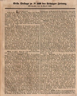 Leipziger Zeitung Mittwoch 18. April 1849