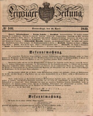 Leipziger Zeitung Donnerstag 19. April 1849