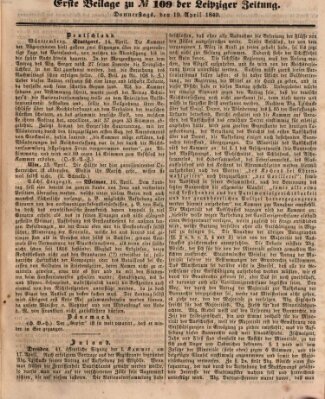 Leipziger Zeitung Donnerstag 19. April 1849