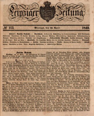 Leipziger Zeitung Montag 23. April 1849