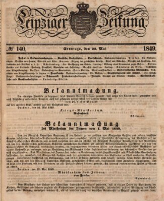 Leipziger Zeitung Sonntag 20. Mai 1849