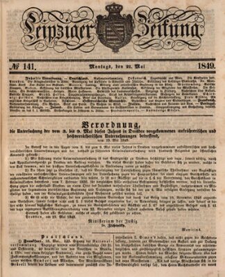 Leipziger Zeitung Montag 21. Mai 1849