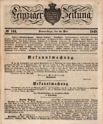 Leipziger Zeitung Donnerstag 24. Mai 1849