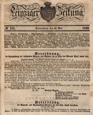 Leipziger Zeitung Donnerstag 31. Mai 1849