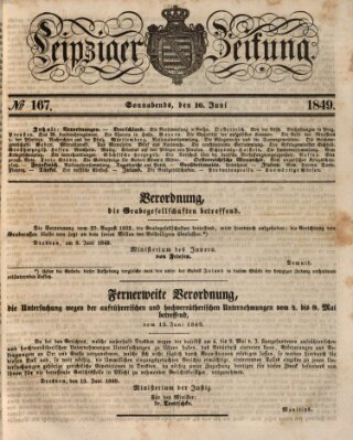 Leipziger Zeitung Samstag 16. Juni 1849