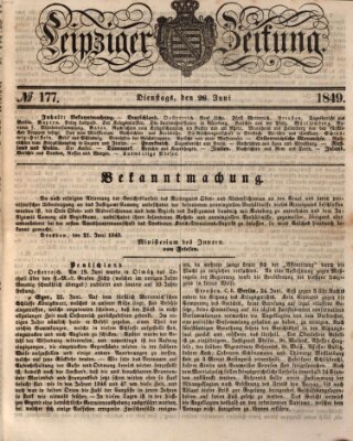 Leipziger Zeitung Dienstag 26. Juni 1849