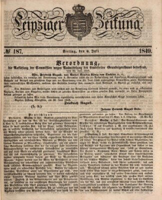 Leipziger Zeitung Freitag 6. Juli 1849