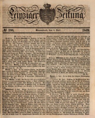 Leipziger Zeitung Samstag 7. Juli 1849