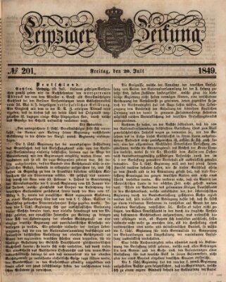 Leipziger Zeitung Freitag 20. Juli 1849