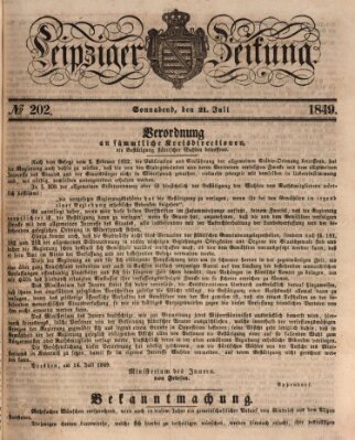 Leipziger Zeitung Samstag 21. Juli 1849