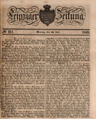 Leipziger Zeitung Montag 30. Juli 1849