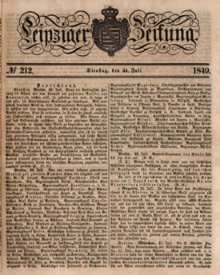 Leipziger Zeitung Dienstag 31. Juli 1849