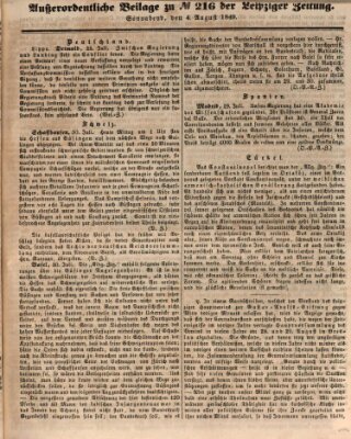 Leipziger Zeitung Samstag 4. August 1849