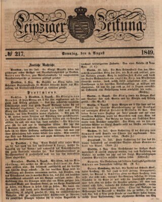 Leipziger Zeitung Sonntag 5. August 1849